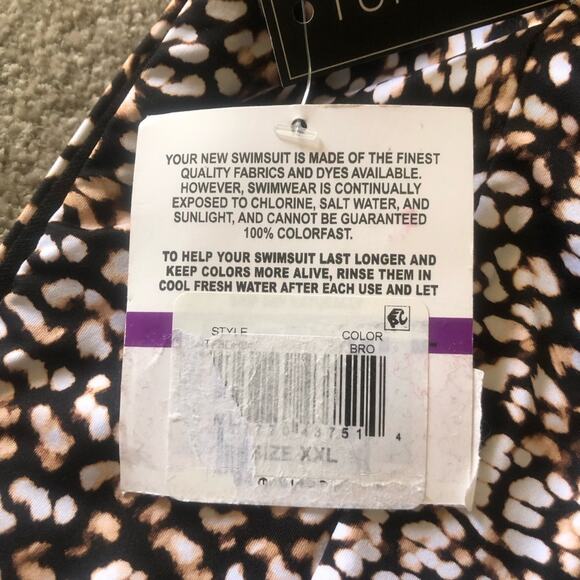 24th & Ocean Wild Instincts Stylish Mini Animal Print High Waist Bottom Size XXL - Picture 12 of 14